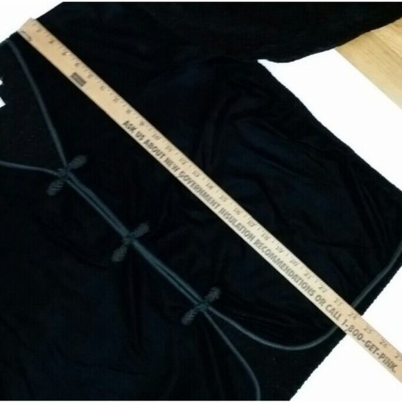 Black velour jacket sweater Medium EXPRESS TRICOT long sleeve button cardigan - Picture 7 of 9